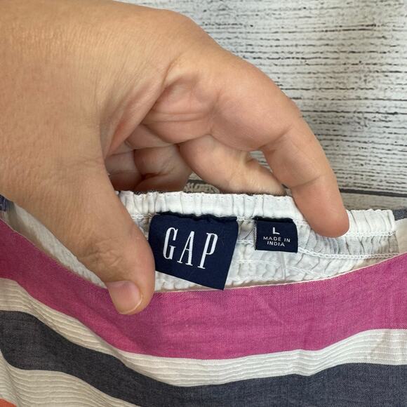 Gap Women's Colorful Striped Sleeveless Summer Cotton Midi Dress Size Large - Picture 9 of 13